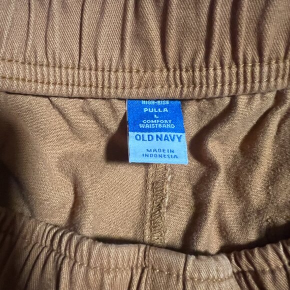 Old Navy Women Sz L Khaki High-Waisted Pulla Utility Pants - Picture 3 of 3